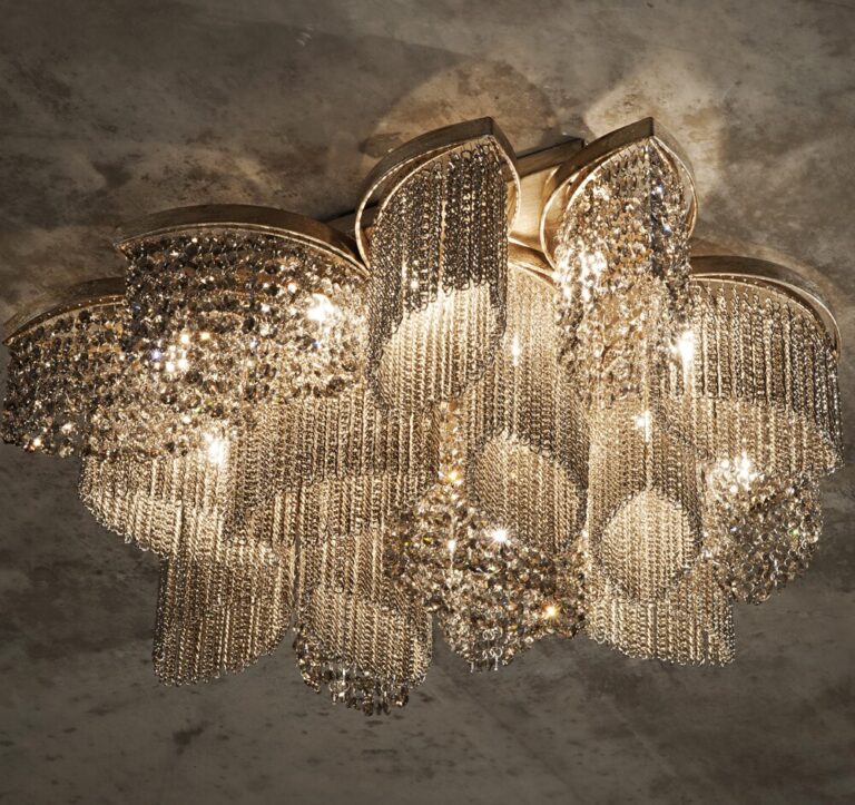 plafon cristal clear aver design. plafon contemporaneo.plafon moderno folheado ouro. plafon celine