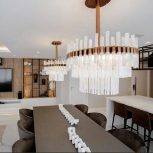 pendente em rocha natural selenita folheado ouro aver design aver metais, middleton pendente